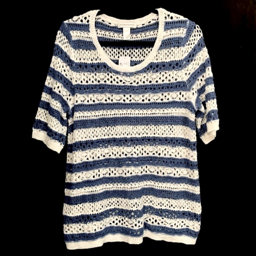 Christopher & Banks Nautical Stripes Loose Knit Sweater